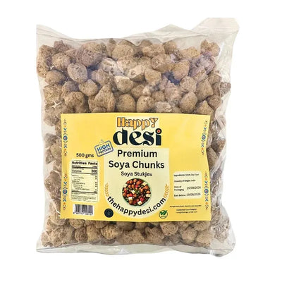 Happy Desi Soya Chunks - 500g-Global Food Hub