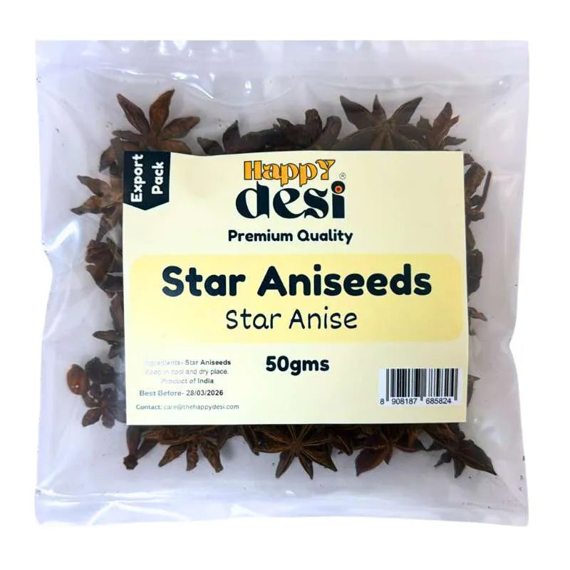 Happy Desi Star Aniseed - 50g-Global Food Hub