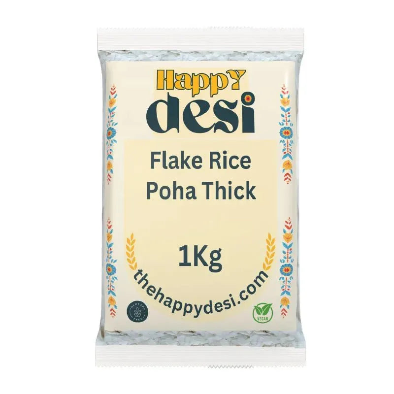 Happy Desi - Thick Poha (Flake Rice) - 1Kg-Global Food Hub