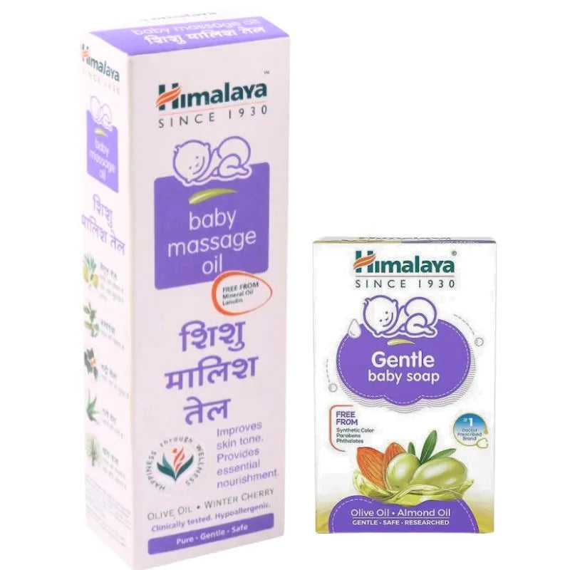 Himalaya Baby Massage Oil with Himalaya Gentle Baby Soap - 100ml-Global Food Hub