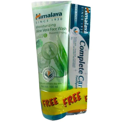 Himalaya - Moisturizing Aloe Vera Face Wash + Free Complete Care Toothpaste! - 100ml + 40g toothpaste-Global Food Hub