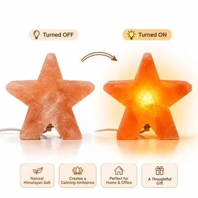 Himalaya Salt Lamp Star Shape - Pink-Global Food Hub