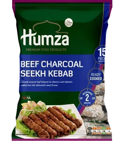 Humza Frozen Beef Charcoal Seekh Kebab - 750g-Global Food Hub