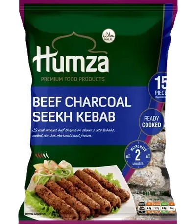 Humza Frozen Beef Charcoal Seekh Kebab - 750g-Global Food Hub