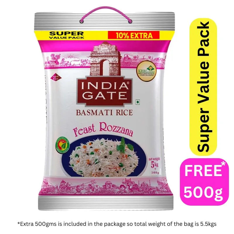 India Gate Rozana Everyday Basmati Rice - 5.5Kgs-Global Food Hub