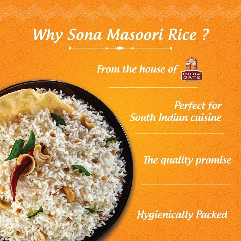 India Gate Sona Masoori Rice - 10Kg-Global Food Hub