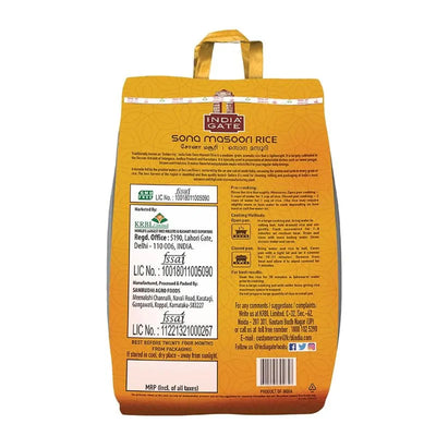 India Gate Sona Masoori Rice - 5Kg-Global Food Hub