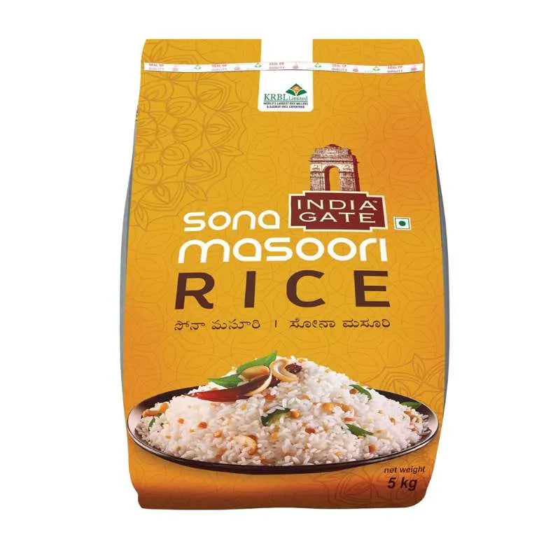 India Gate Sona Masoori Rice - 5Kgs-Global Food Hub