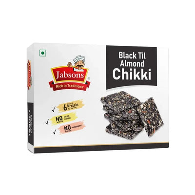 Jabsons Black Til & Almond Chikki - 270g-Global Food Hub