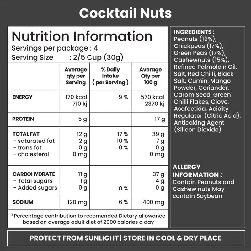 Jabsons Cocktail Nuts - 120g-Global Food Hub