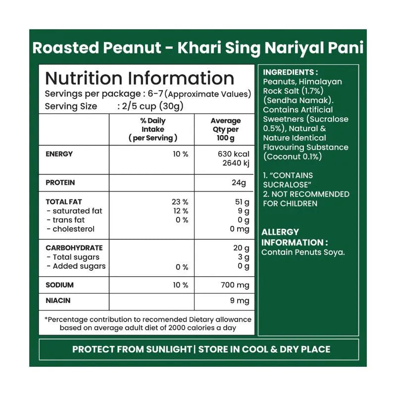 Jabsons Coconut Water Khari Sing Roasted Peanuts - 200g-Global Food Hub