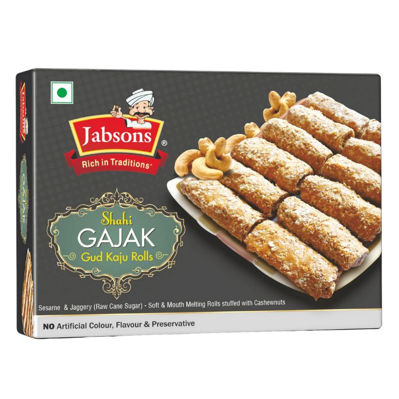 Jabsons Gajak Gud Kaju Rolls - 175g-Global Food Hub