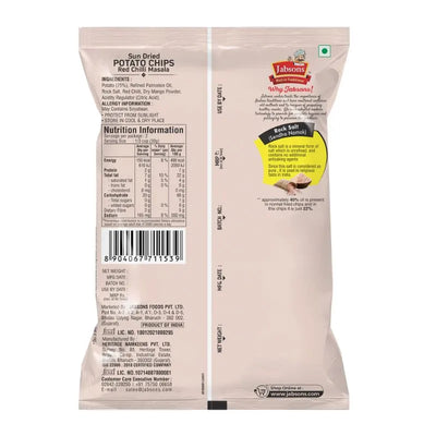 Jabsons Masala Sundried Potato Chips Red Chilli Masala - 110g-Global Food Hub