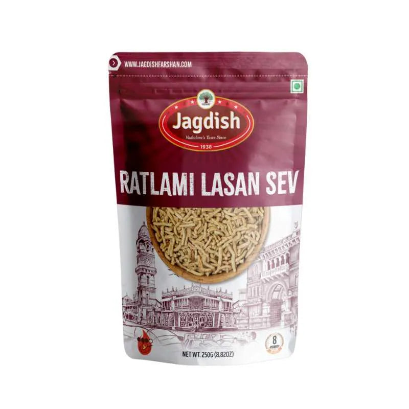 Jagdish Ratlami Lasan Sev-250 grams-Global Food Hub