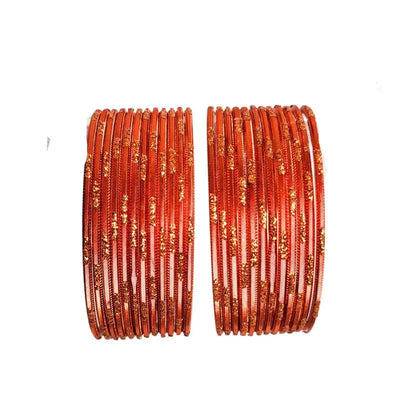 Jesika- A Metal Bangles Size 2.10 - Set of 24 - Dark Peach-Global Food Hub