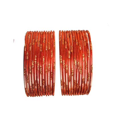 Jesika- A Metal Bangles Size 2.10 - Set of 24 - Dark Peach-Global Food Hub