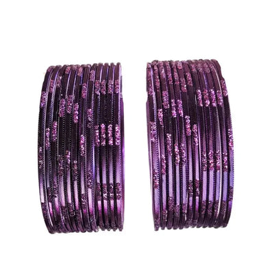 Jesika- A Metal Bangles Size 2.10 - Set of 24 - Dark Purple-Global Food Hub