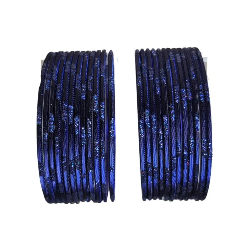 Jesika- A Metal Bangles Size 2.10 - Set of 24-Royal Blue-Global Food Hub