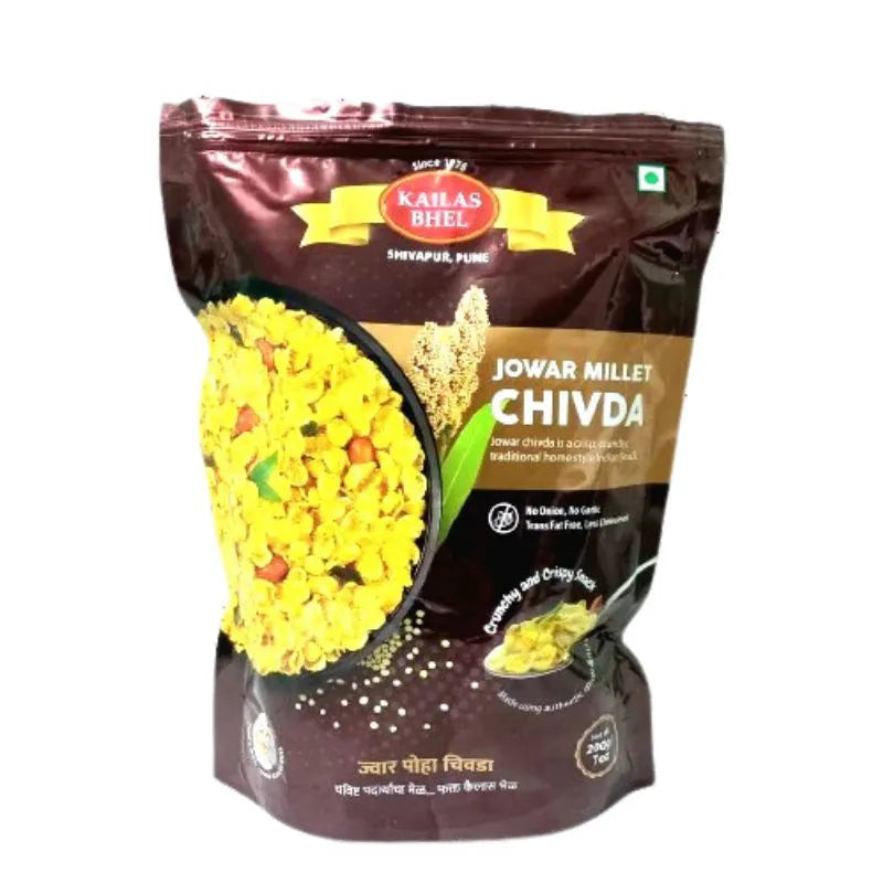 Kailash Bhel Special Jowar Millet Chiwda-200 grams-Global Food Hub