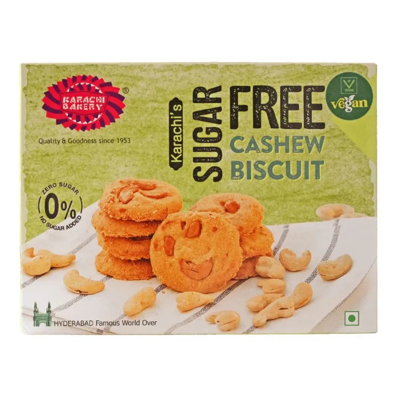 Karachi Bakery Vegan Cashew SugarFree Biscuits-250 grams-Global Food Hub