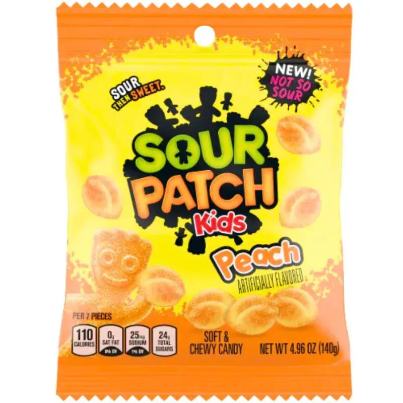 Kids Sour Patch Kids Peach Peg Bag - 140g-Global Food Hub