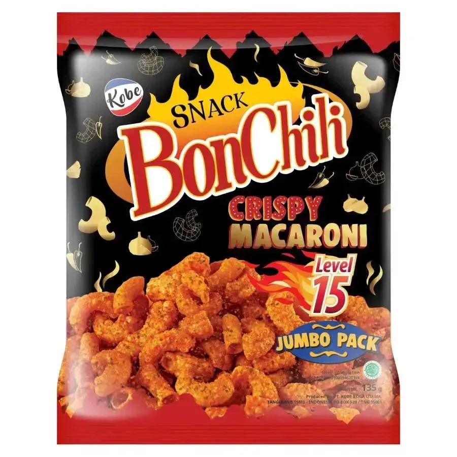 Kobe Bon Chili Super Spicy Macaroni Snack Level 15 - 135g-Global Food Hub