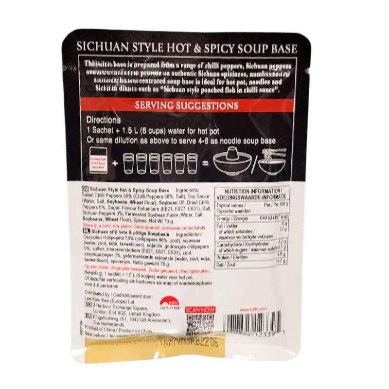 LKK Sichuan Style Hot & Spicy Soup Base - 70g-Global Food Hub