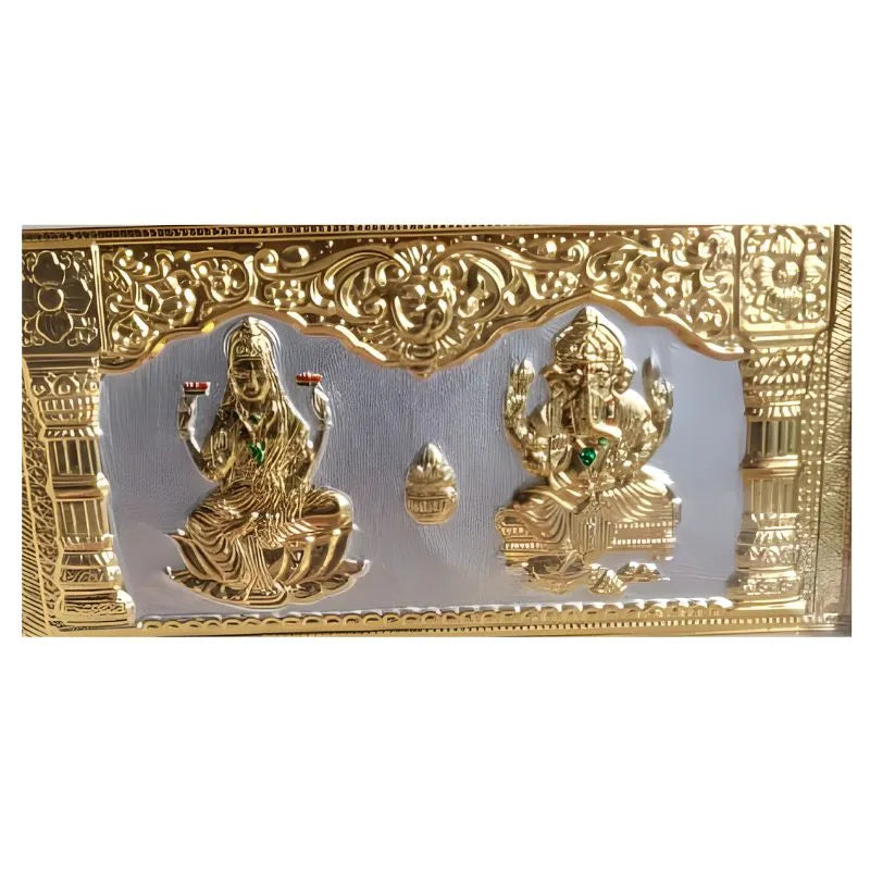 Lakshmi Ganesh Photo Frame With Charan Paduka Gift Set-Global Food Hub