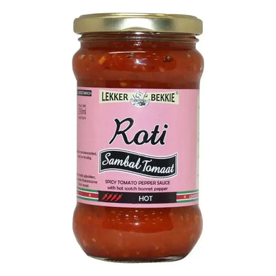 Lekker Bekkie - Roti Tomato Sambal (hot) - 290ml-Global Food Hub