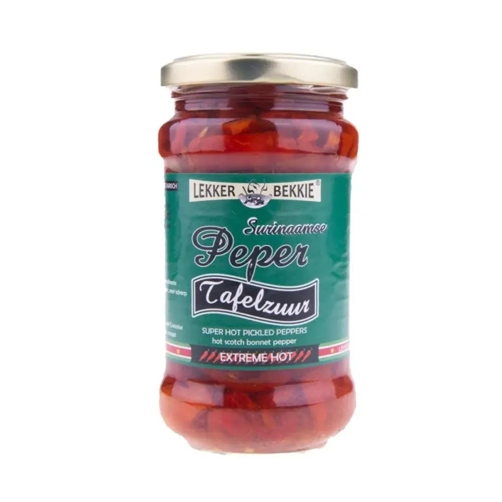 Lekker Bekkie Tafelzuur Peper Pickled Chilli- Extremely Hot-290ml-Global Food Hub