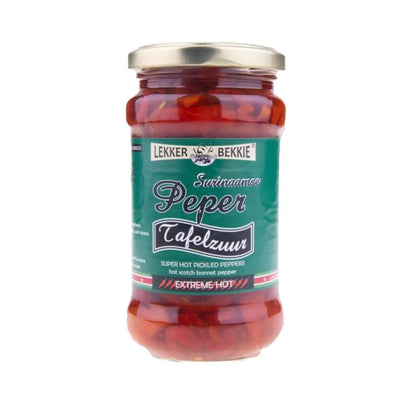 Lekker Bekkie Tafelzuur Peper Pickled Chilli- Extremely Hot-290ml-Global Food Hub