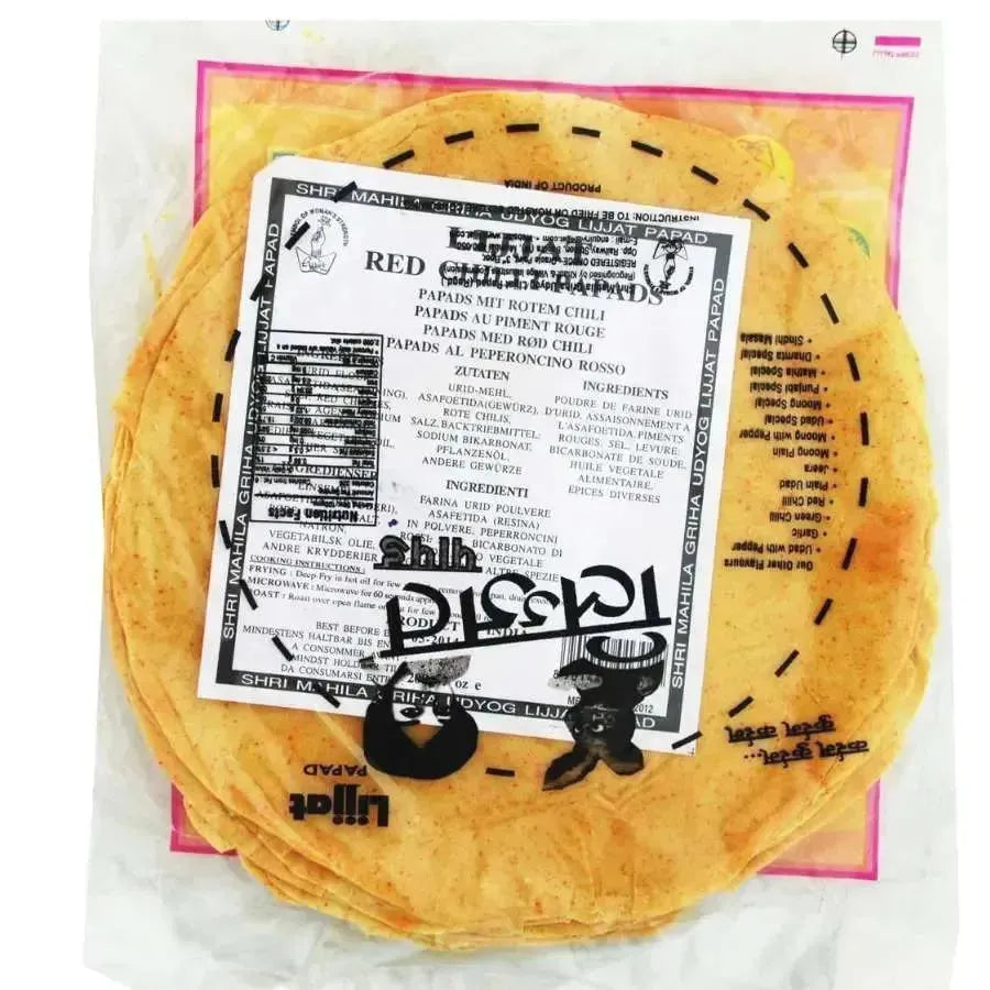 Lijjat Red Chilli Papad - 200g-Global Food Hub