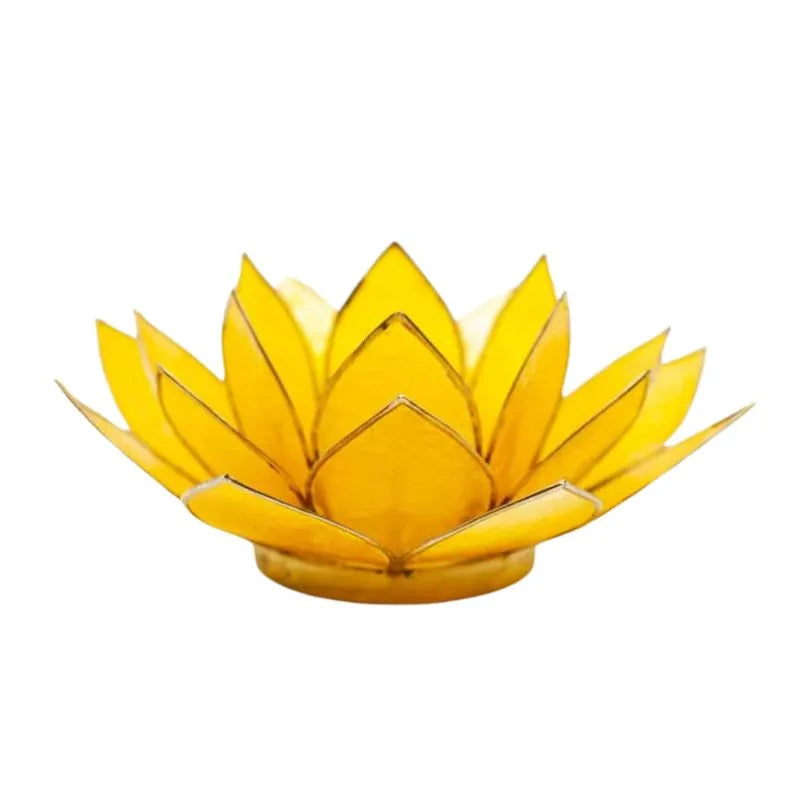 Lotus Candle Holder Citrin Colour, 3-Layered-Global Food Hub