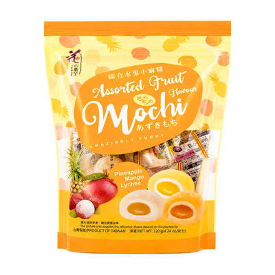 Love & Love Mochi Assorted Tropical Fruit (Pineapple, Mango & Lychee) - 120g-Global Food Hub