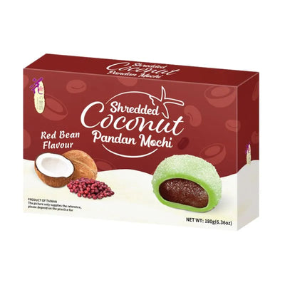Love & Love Mochi Shredded Coconut Red Bean Flavour - 180g-Global Food Hub