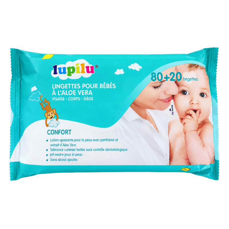 Lupilu Comfort Baby Wipes with Aloe Vera- 100 Wipes (80+20 Bonus)-Global Food Hub
