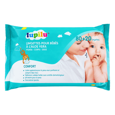 Lupilu Comfort Baby Wipes with Aloe Vera- 100 Wipes (80+20 Bonus)-Global Food Hub