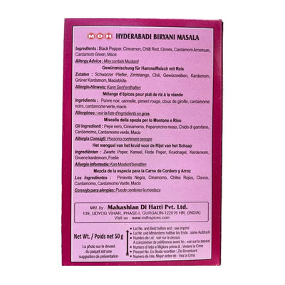 MDH Biryani Hyderabadi Masala - 50g-Global Food Hub