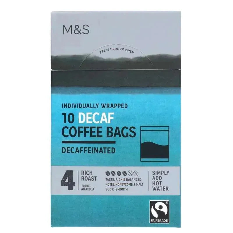 M&S Decafe Coffeebags no 4 Rich Roast - 75g-Global Food Hub