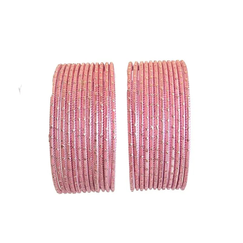 Maya-A Metal Bangles Size 2.10- - Set of 24-Light Peach-Global Food Hub