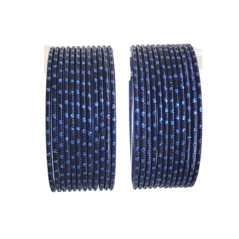 Maya-A Metal Bangles Size 2.10- - Set of 24-Royal Blue-Global Food Hub