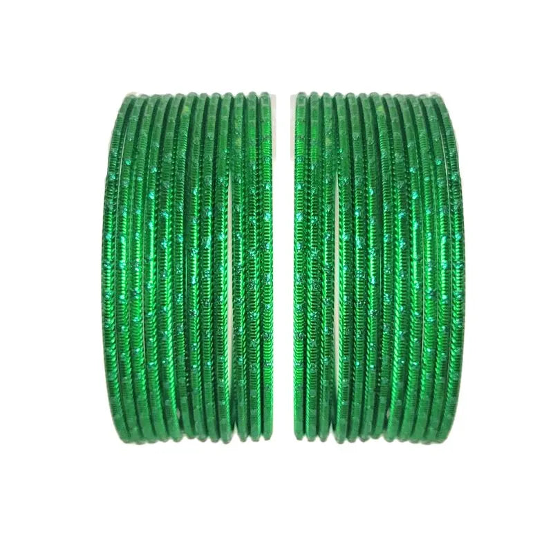 Maya-B Metal Bangles Size 2.10 - Set of 24-Green-Global Food Hub