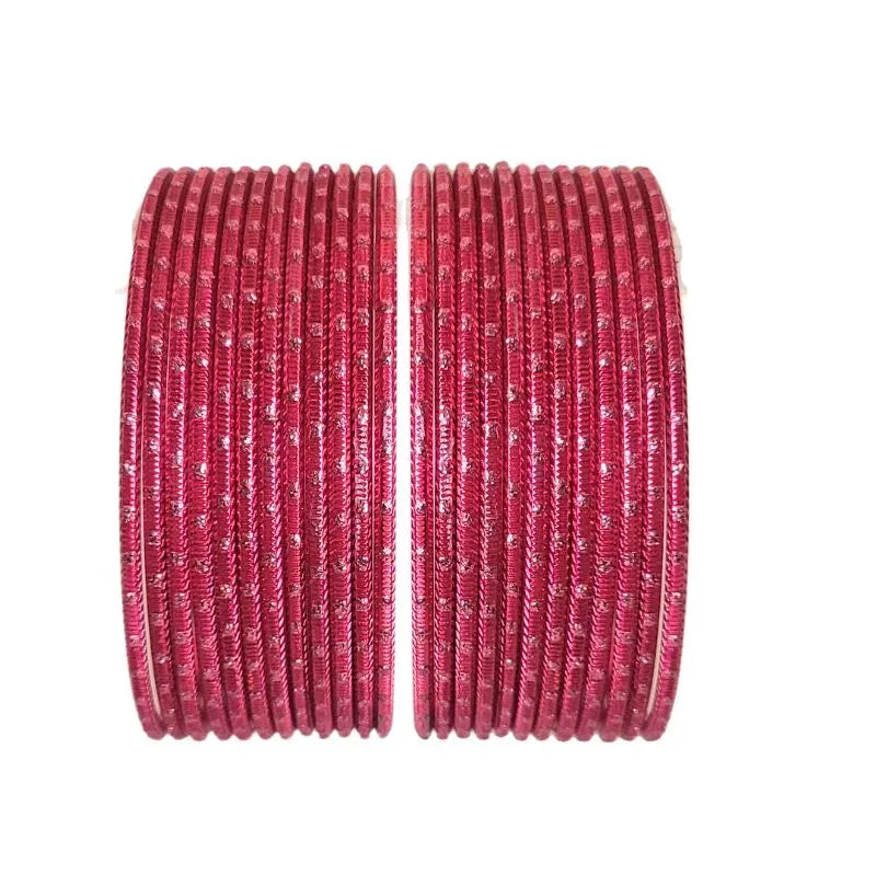 Maya-B Metal Bangles Size 2.10 - Set of 24 - Pink-Global Food Hub