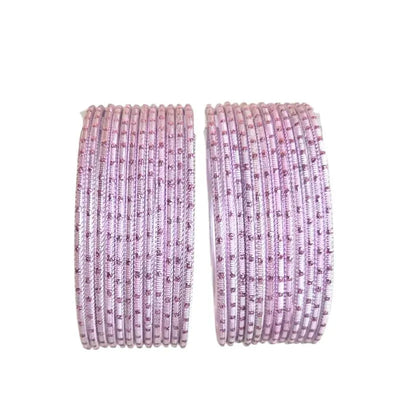 Maya Metal Bangles Size 2.10 - Set of 24 - Baby Pink-Global Food Hub