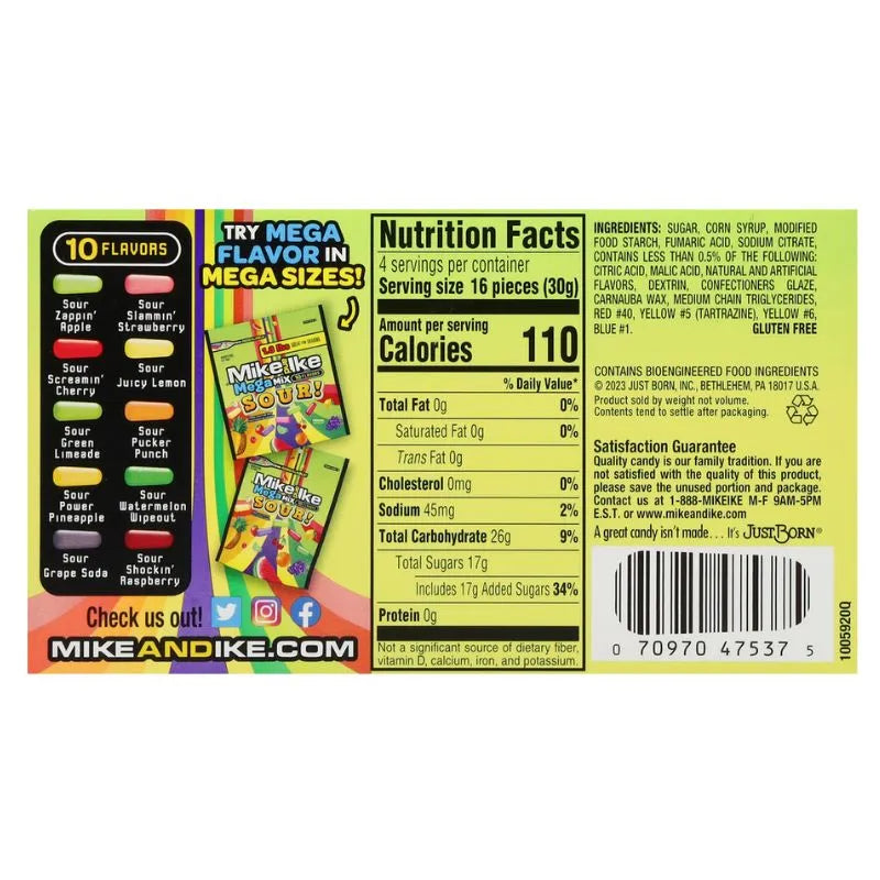 Mike & Ike Mega Mix Sour - 120g-Global Food Hub