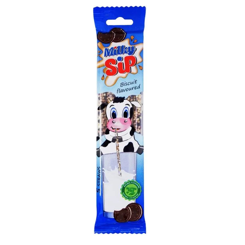 Milky Sip Biscuit Flavoured Straws Gluten Free - 30g-Global Food Hub