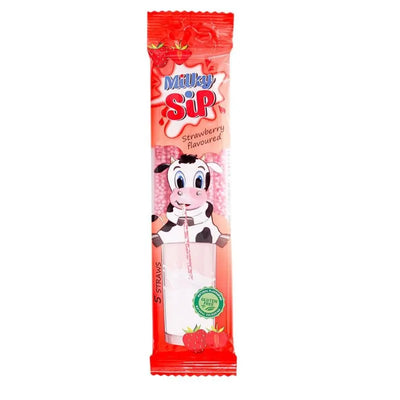 Milky Sip Strawberry Flavoured Straws Gluten Free - 30g-Global Food Hub