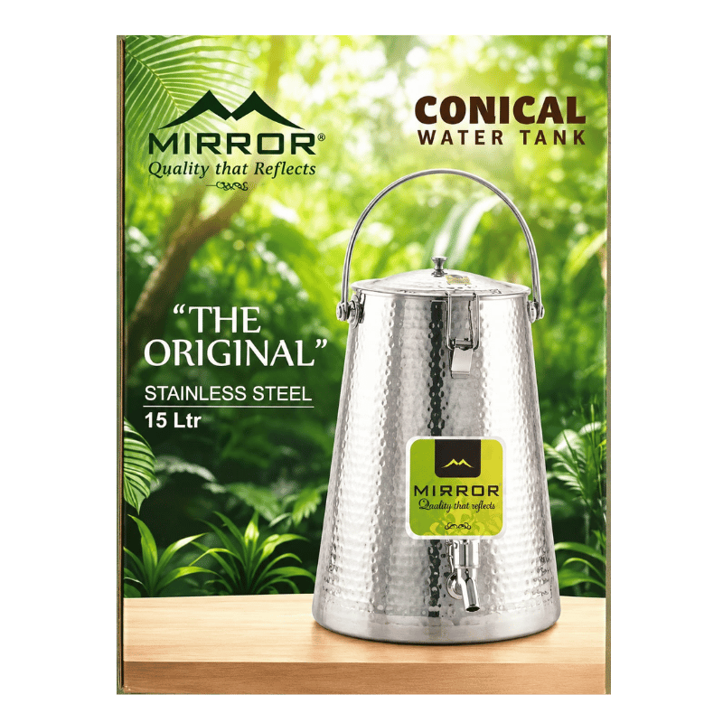 Mirror Stainless Steel Conical Water Tank 15l-Global Food Hub