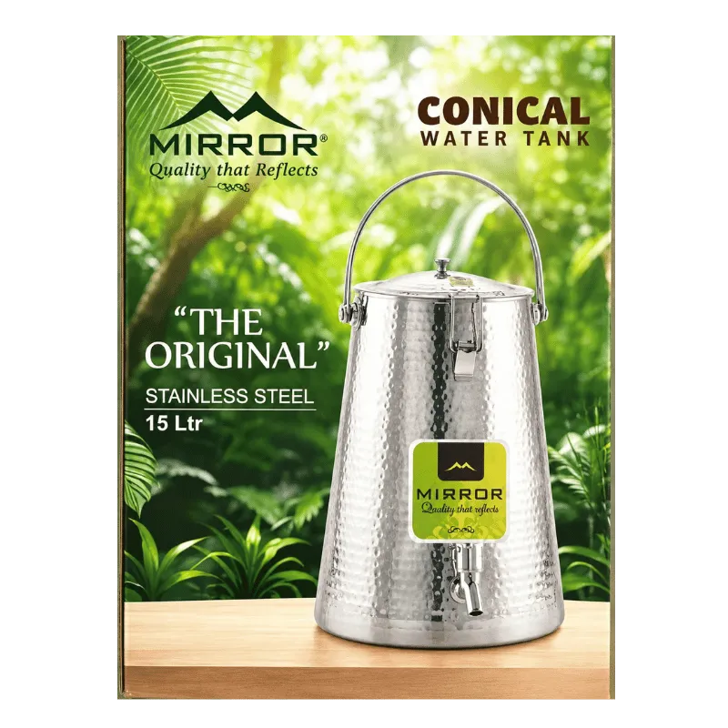 Mirror Stainless Steel Conical Water Tank 15l-Global Food Hub