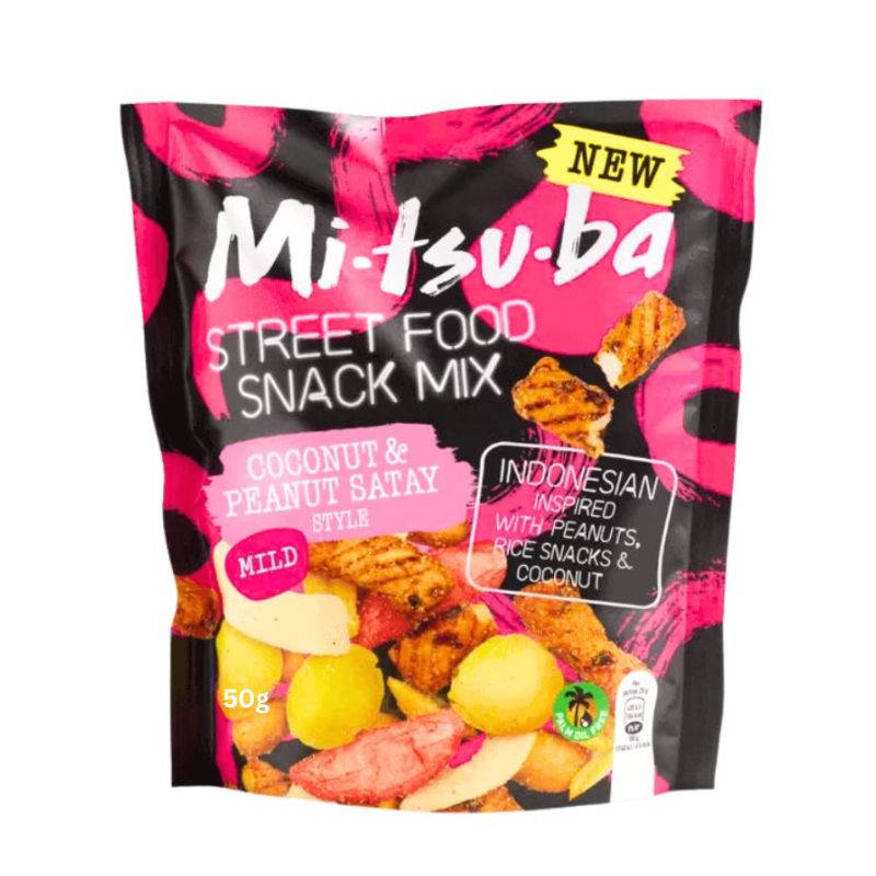 Mitsuba Streetfood Snack Mix Coconut & Satay - 50g-Global Food Hub